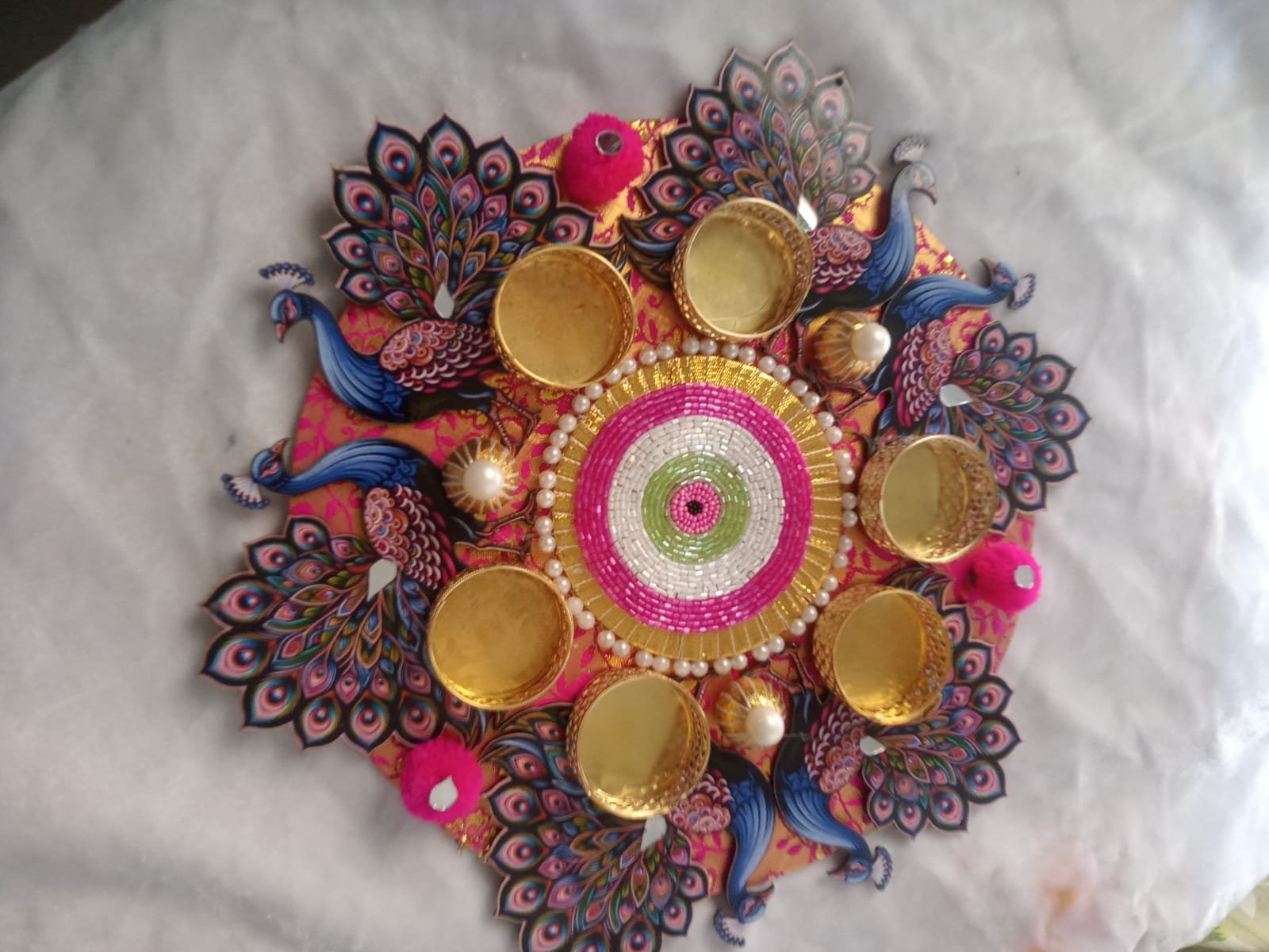 Rangoli Mat With Candle Holder